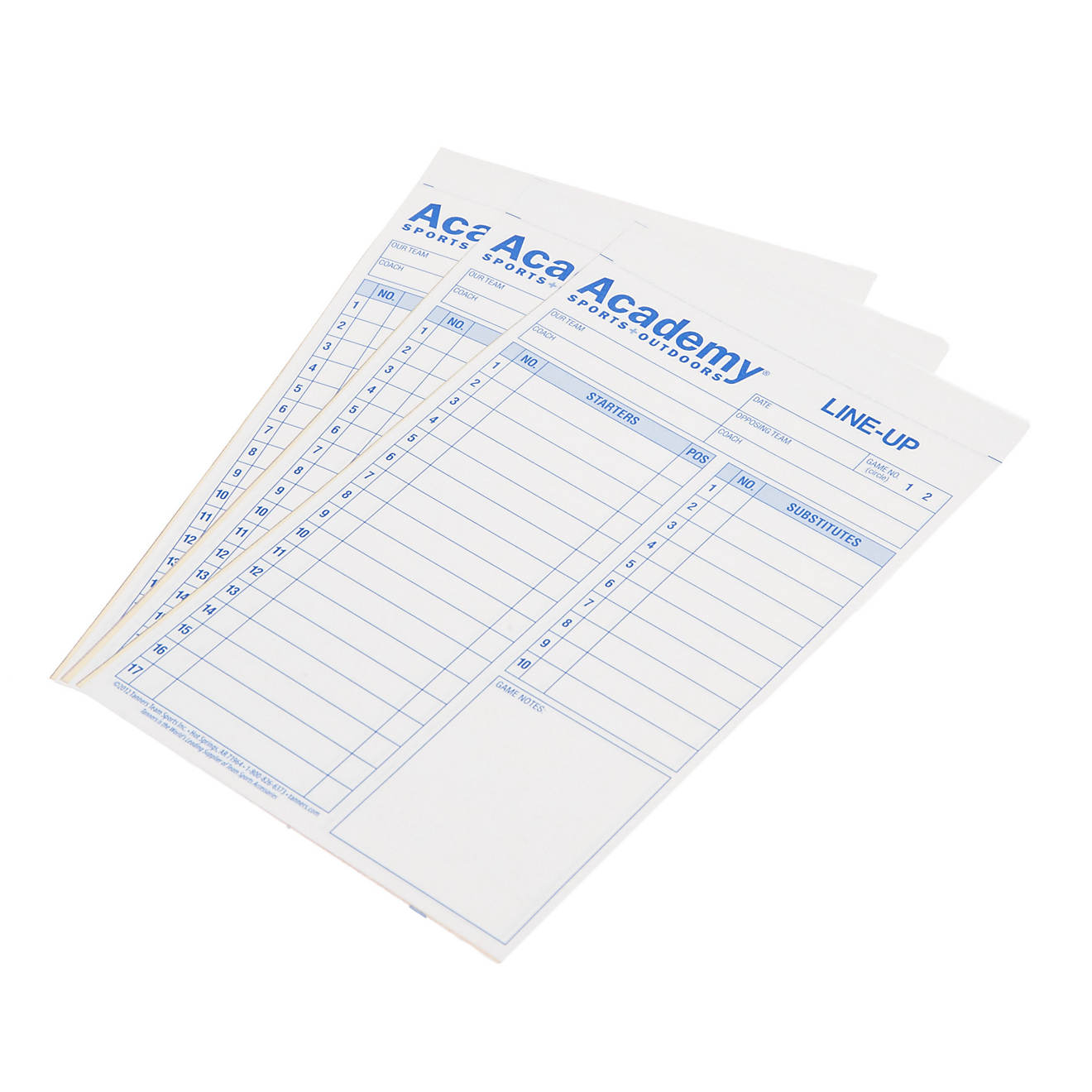 Academy System-17 Baseball/Softball Lineup Cards 12-Pack                                                                         - view number 1
