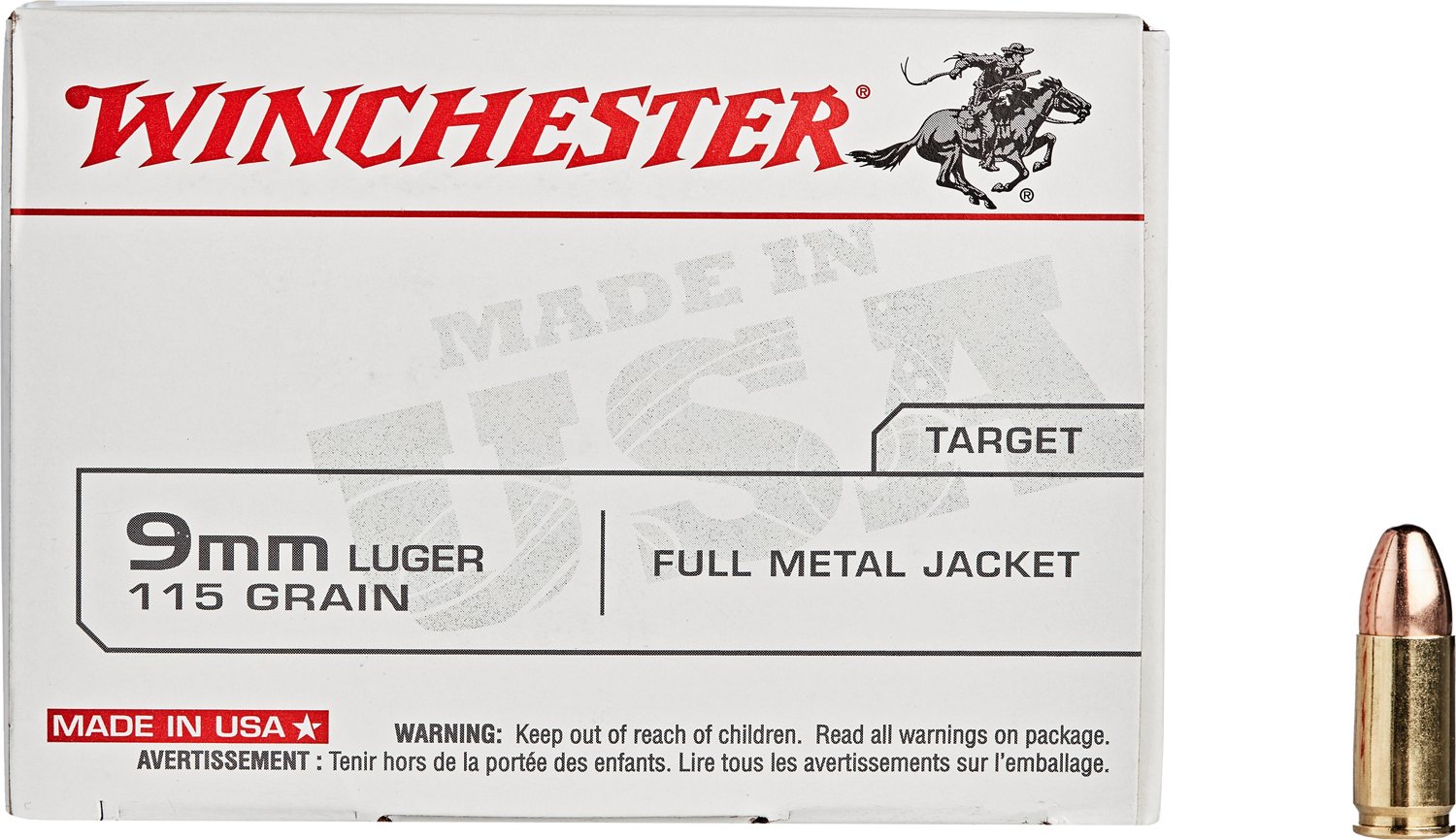 Winchester USA Full Metal Jacket 9mm Luger 115-Grain Handgun Ammunition - 100 Rounds                                             - view number 2
