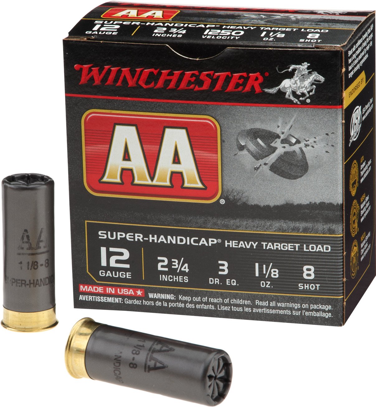 Winchester AA Super-Handicap Target Load 12 Gauge 8 Shot Shotshells - 25 Rounds                                                  - view number 2