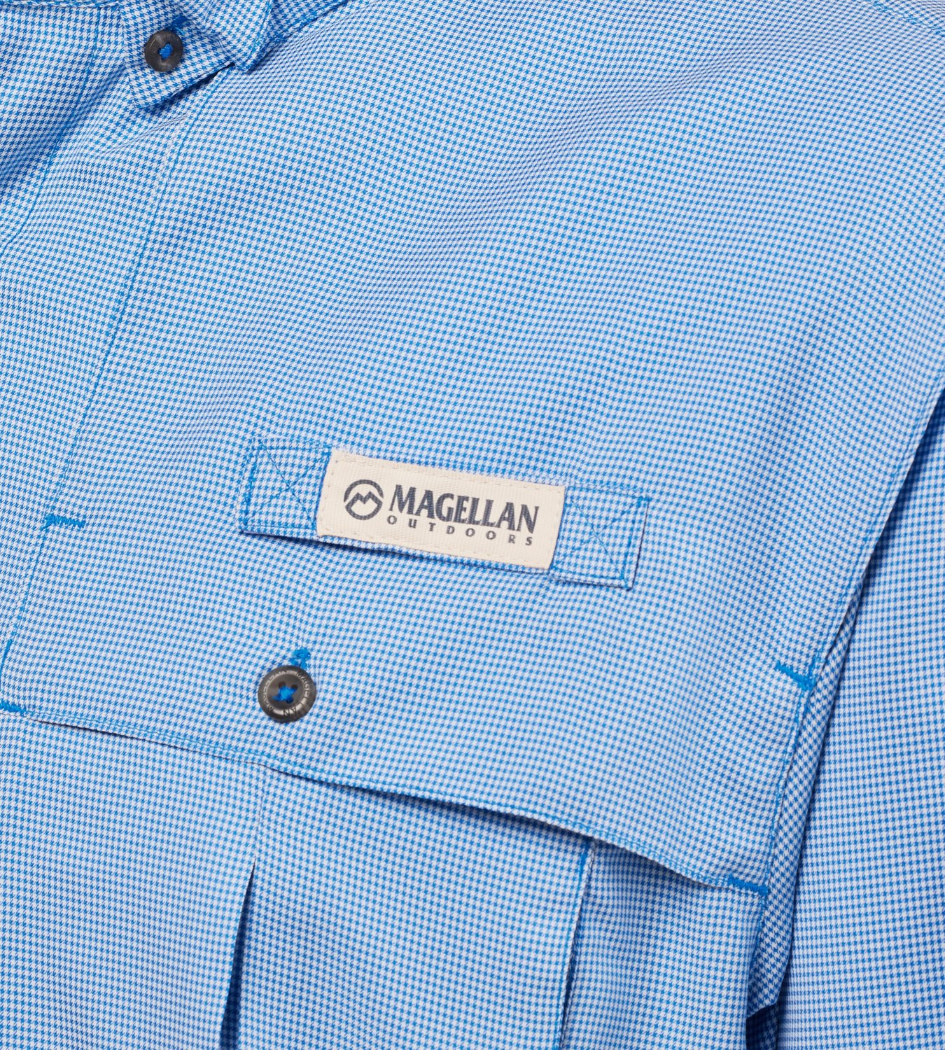 Magellan Outdoors Men's Aransas Pass Mini Check Long Sleeve Fishing Shirt                                                        - view number 3
