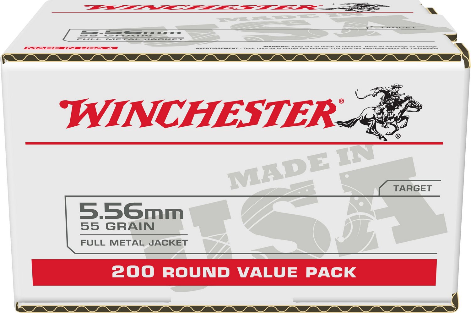 Winchester USA 5.56mm 55-Grain FMJ Ammunition - 200 Rounds                                                                       - view number 2