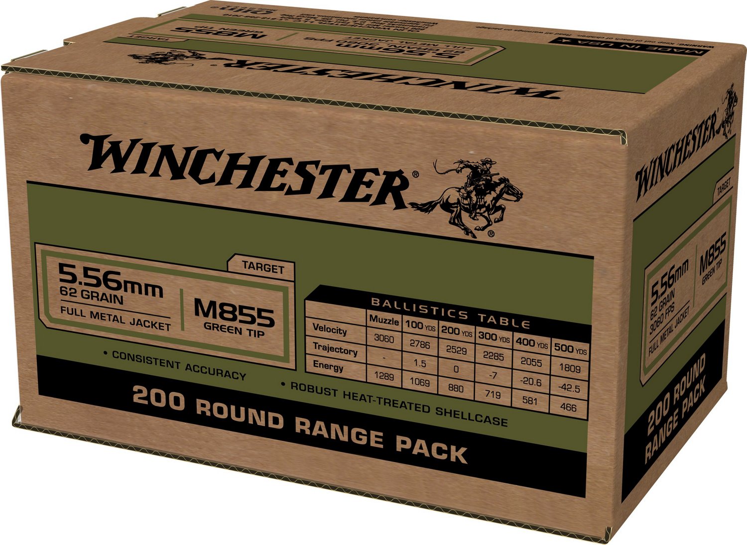 Winchester USA 5.56x45mm M855 Full Metal Jacket Lead Core Ammunition - 200 Rounds                                                - view number 2