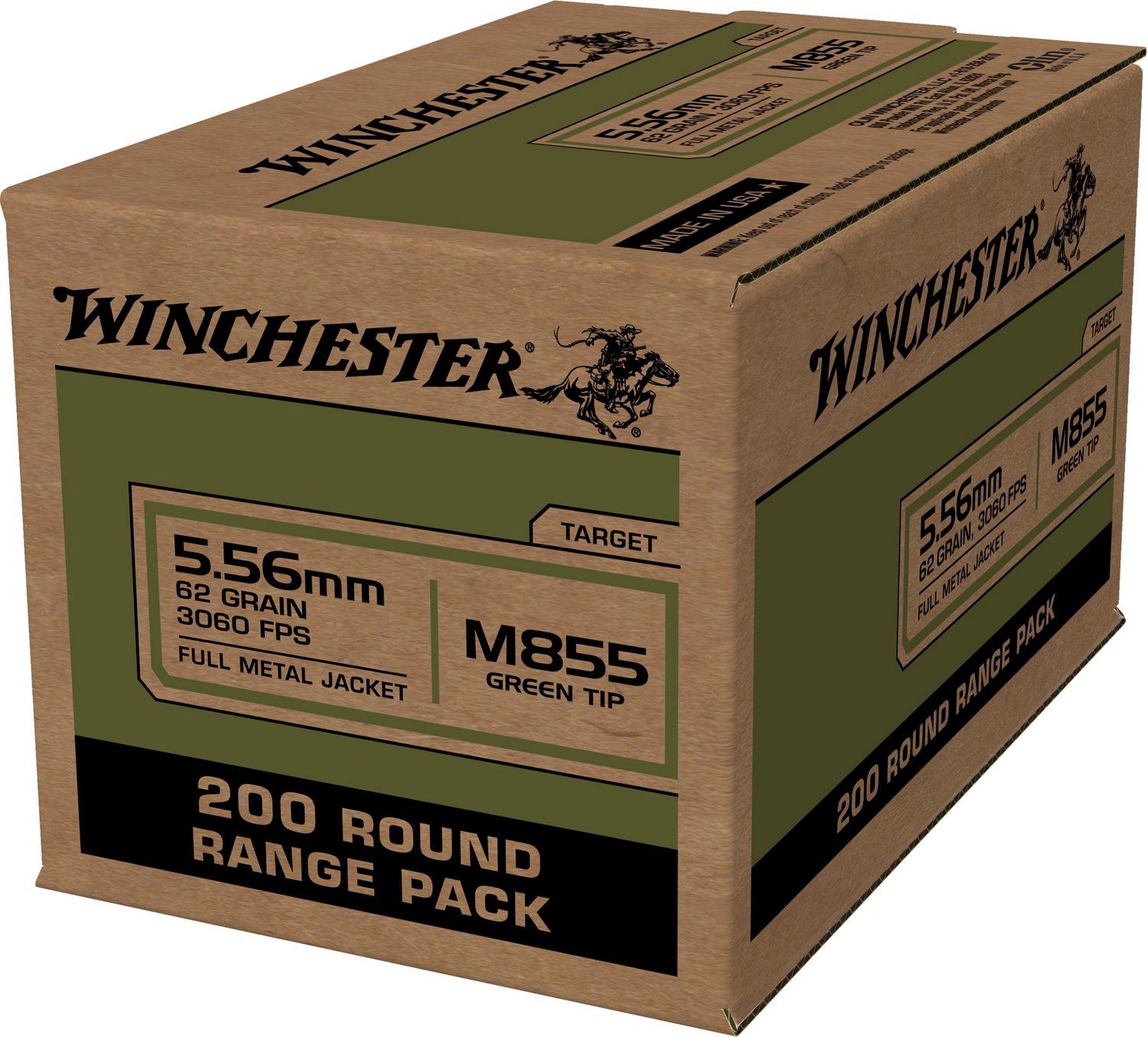 Winchester USA 5.56x45mm M855 Full Metal Jacket Lead Core Ammunition - 200 Rounds                                                - view number 3