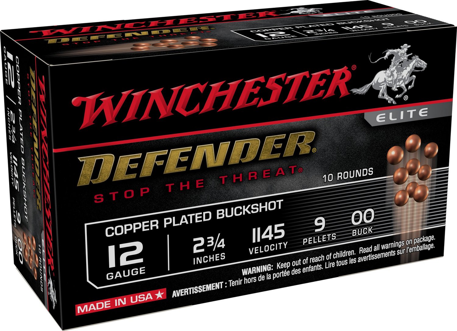 Winchester Defender 12 Gauge 00 Buck Shotshells - 10 Rounds                                                                      - view number 1 selected