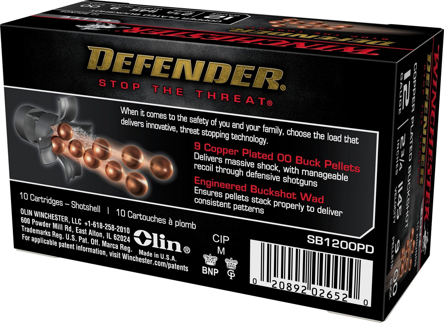 Winchester Defender 12 Gauge 00 Buck Shotshells - 10 Rounds                                                                      - view number 2