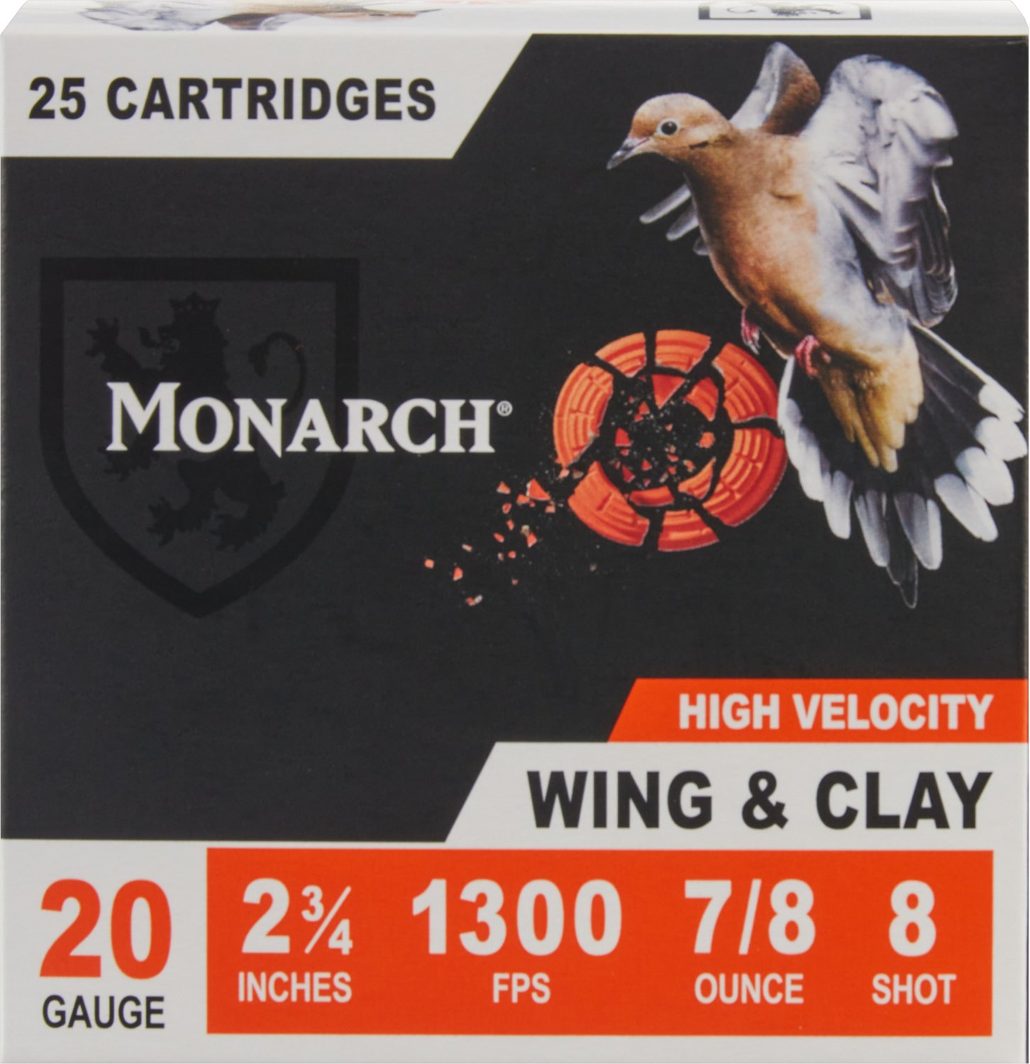 Monarch Wing & Clay 20 Gauge 7/8 oz Shotshells - 25 Rounds                                                                       - view number 1 selected