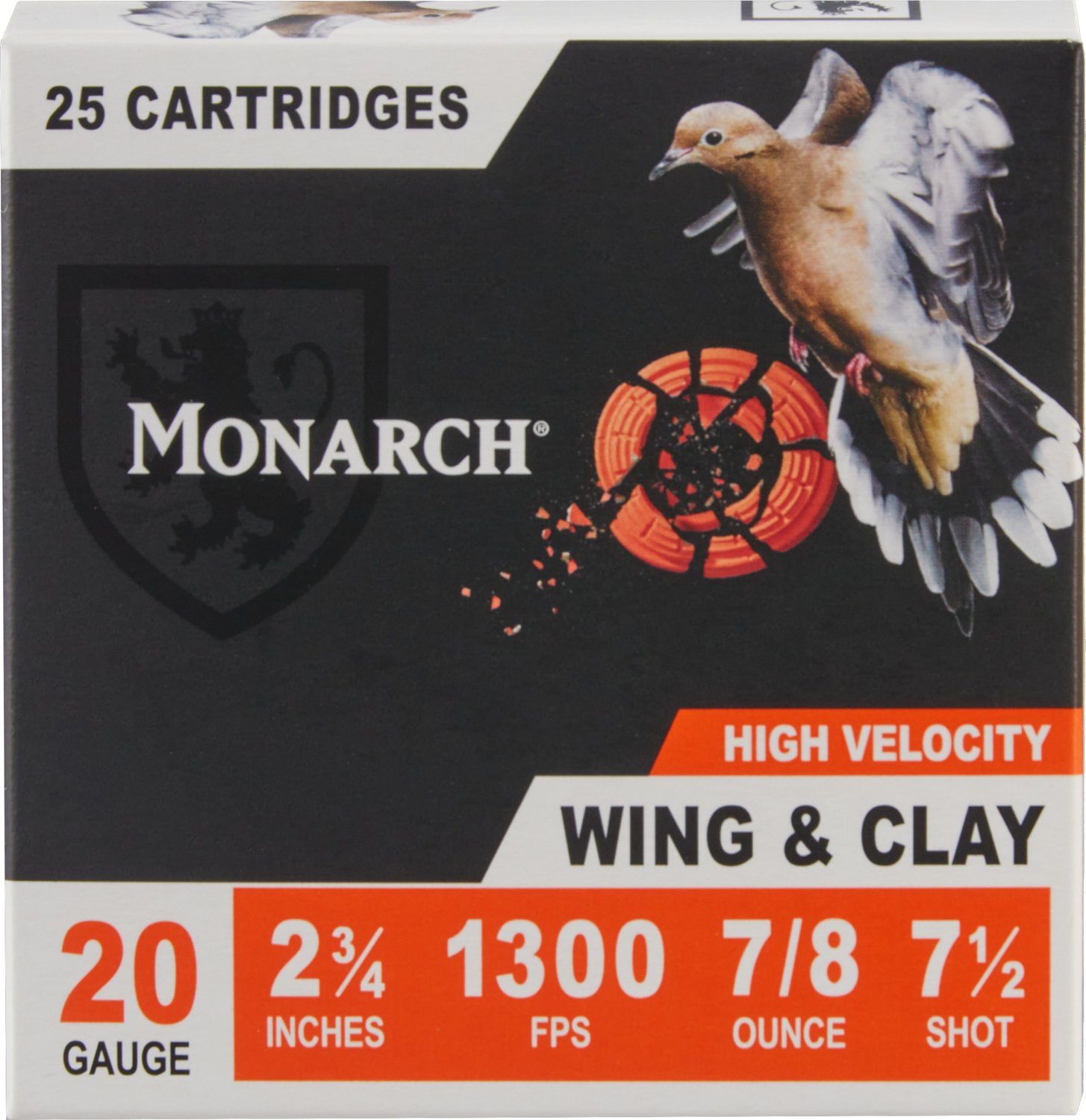 Monarch Wing & Clay 20 Gauge 7/8 oz Shotshells - 25 Rounds                                                                       - view number 3