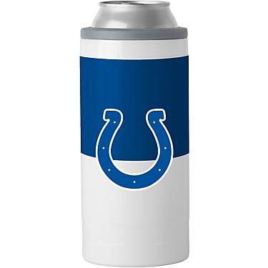 Logo Brands Indianapolis Colts Colorblock 12 oz Slim Can Coolie                                                                 
