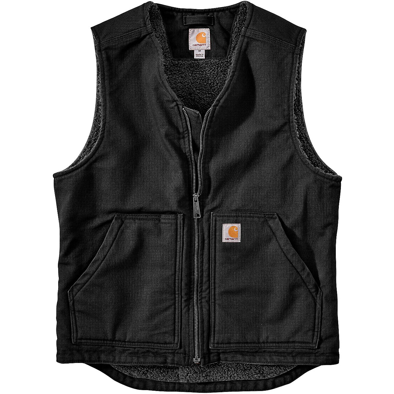 Carhartt Men's Relaxed Fit Washed Duck Sherpa-Lined Vest                                                                         - view number 1