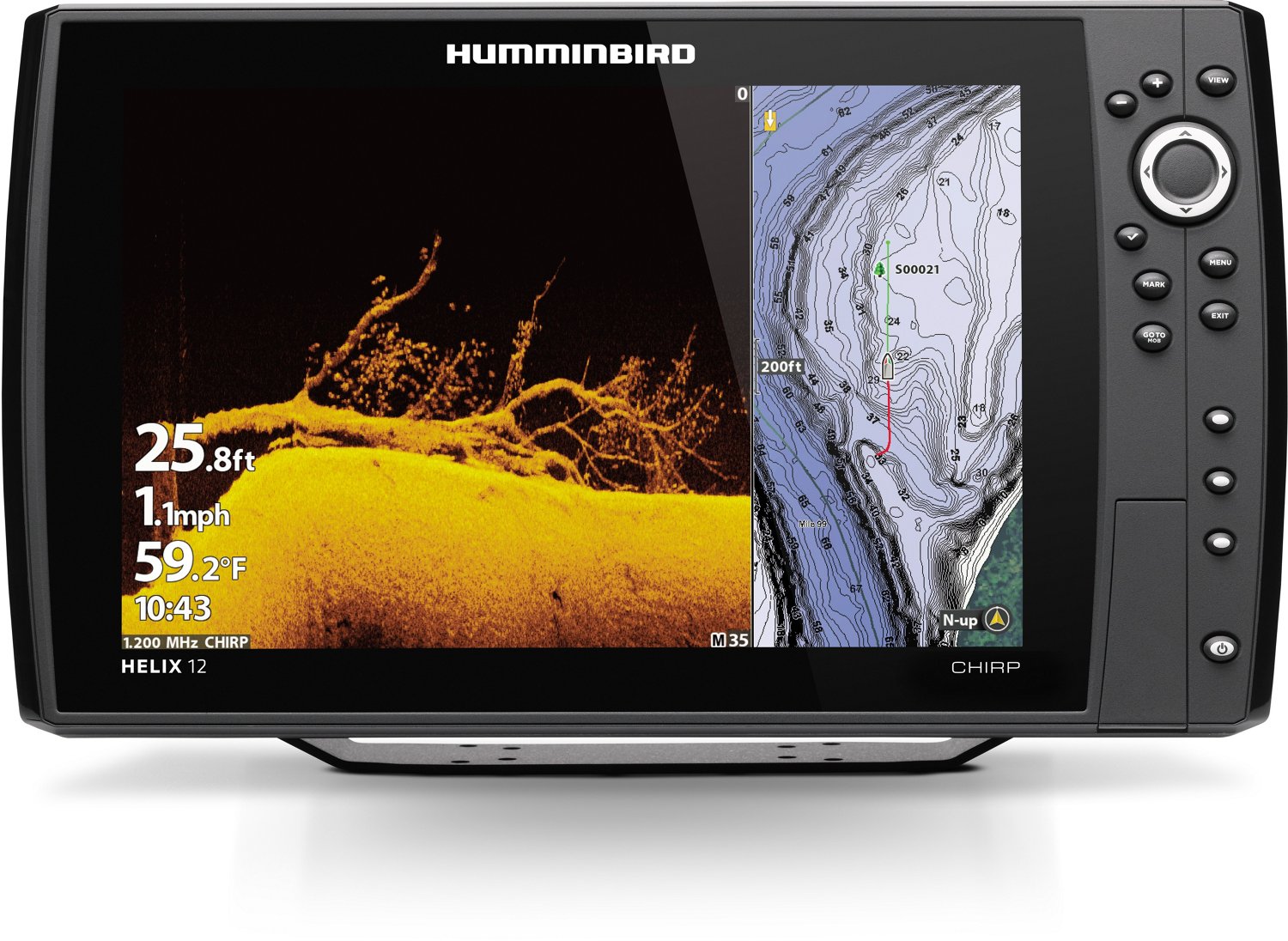 Humminbird Helix 12 Chirp Mega DI+ GPS G4N Chartplotter                                                                          - view number 1 selected