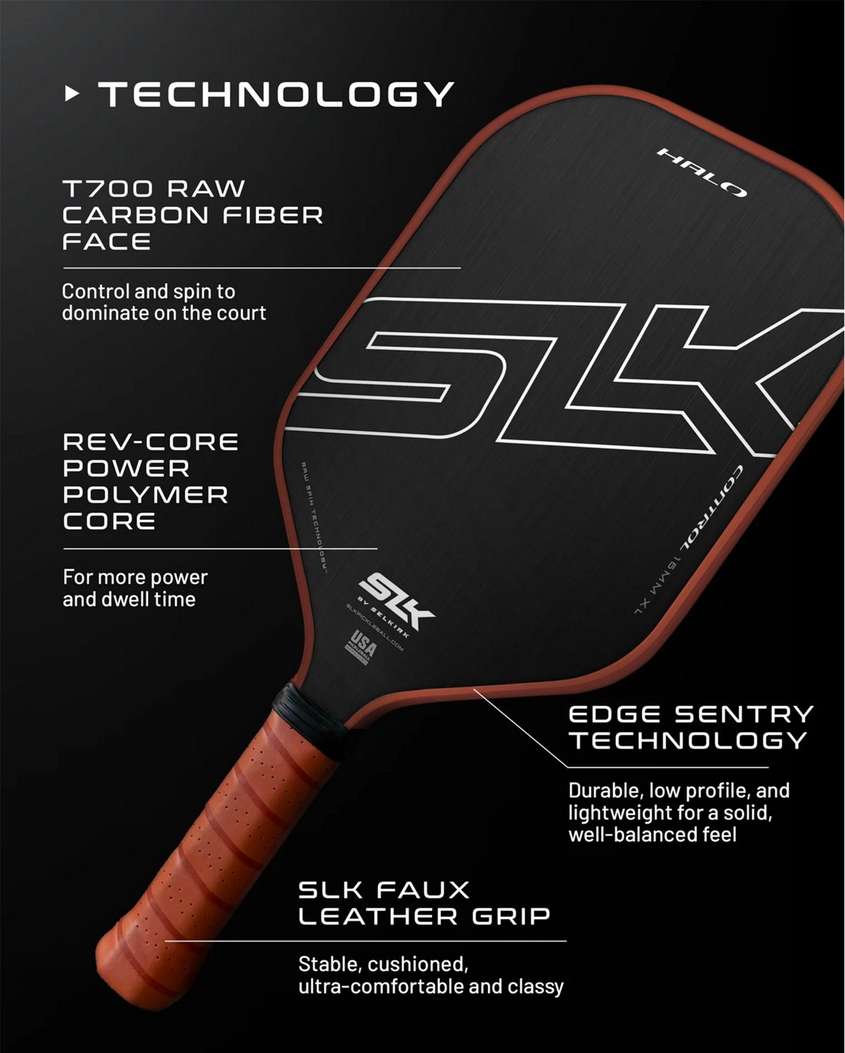 Selkirk Sport Halo Power Max Raw Carbon Paddle                                                                                   - view number 6