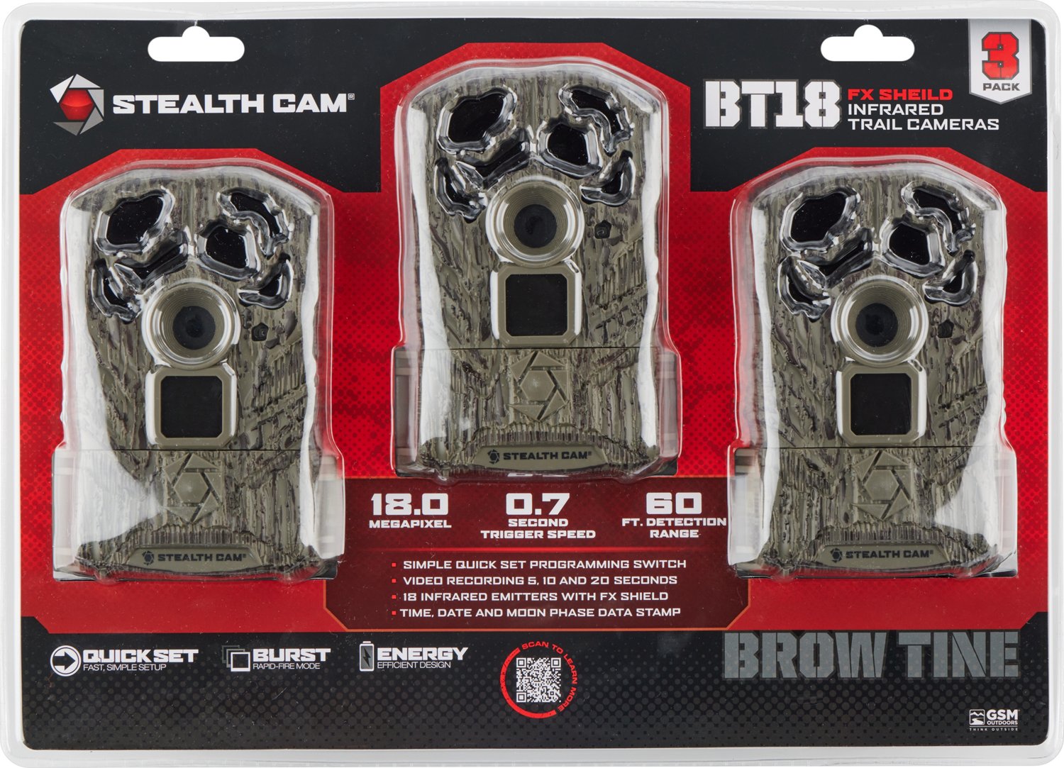 Stealth Cam Browtine 18 MP 3-Pack Trail Camera                                                                                   - view number 1 selected