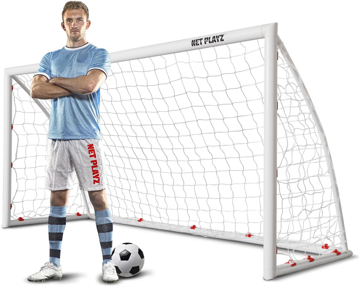 NetPlayz 8 ft x 3 ft x 4 ft High-Strength PVC Soccer Goal                                                                        - view number 1 selected
