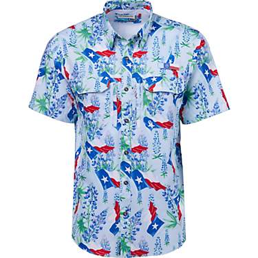 Magellan Outdoors Men's FishGear Local State Texas Print Short Sleeve Button-Down Shirt                                         