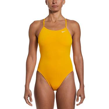 Nike Women's HydraStrong Solid Lace Up Tie Back 1-Piece Swimsuit                                                                