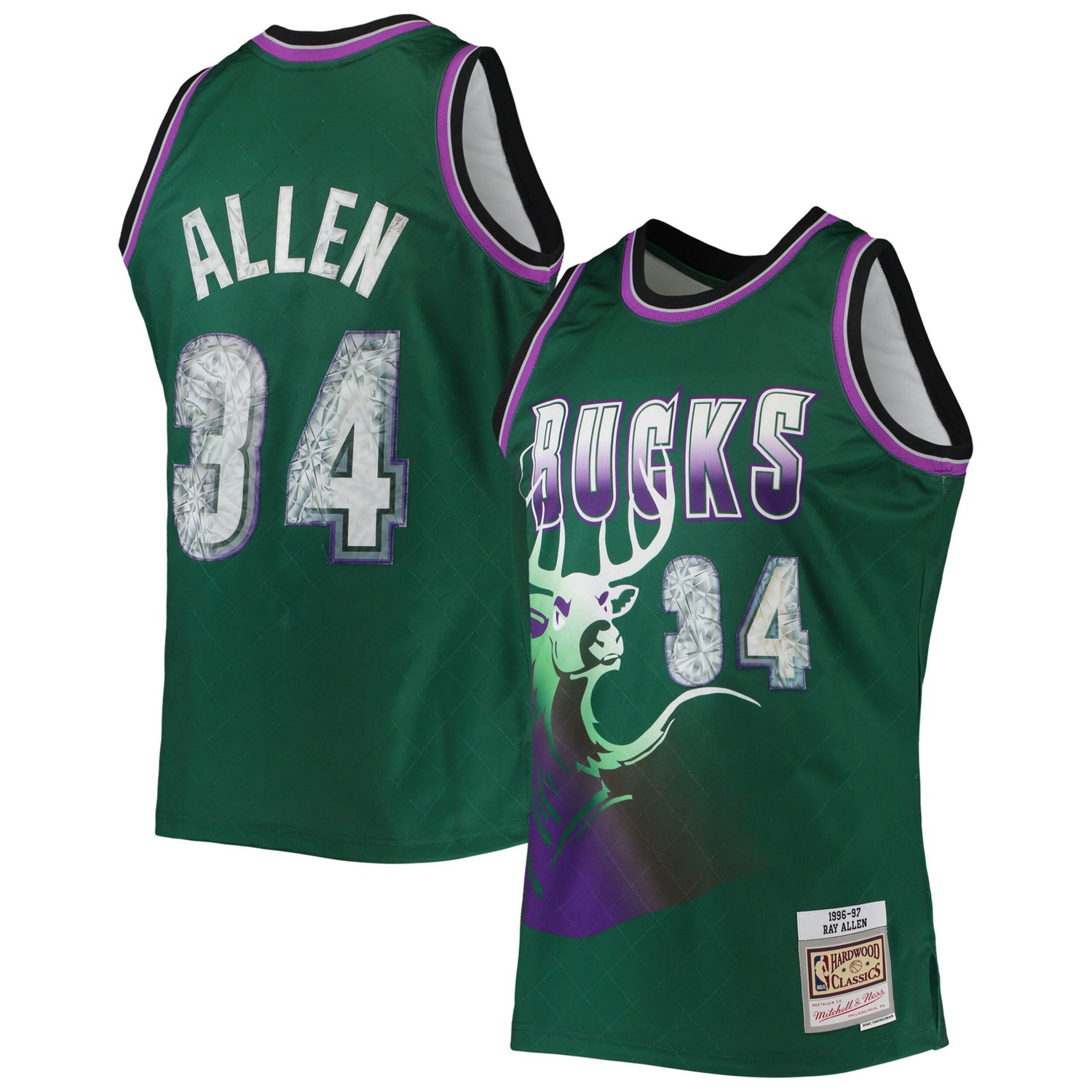 Mitchell Ness Ray Allen Milwaukee Bucks 1996 97 Hardwood Classics NBA