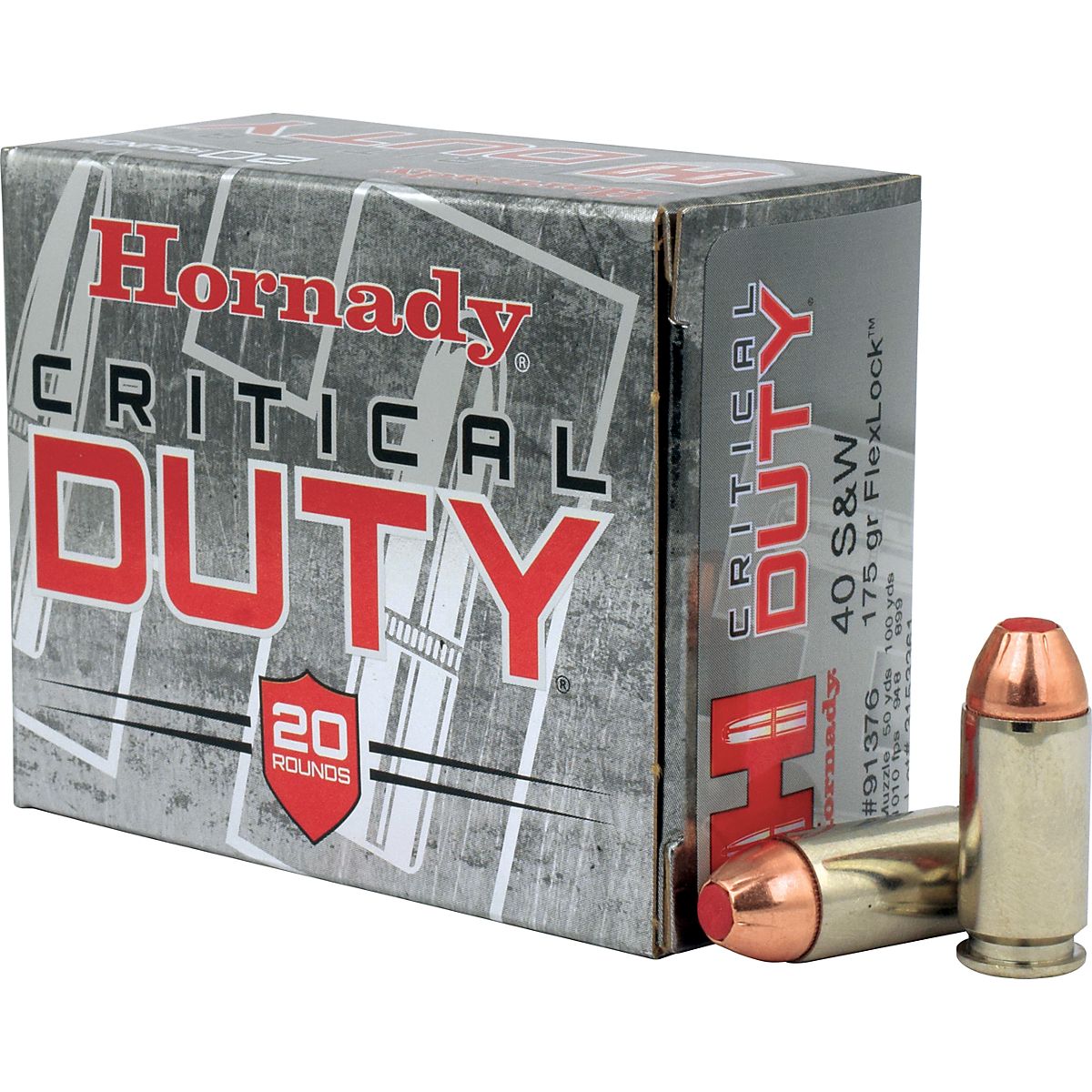 Hornady 40 S W 175 Grain FlexLock Critical DUTY Handgun Ammunition