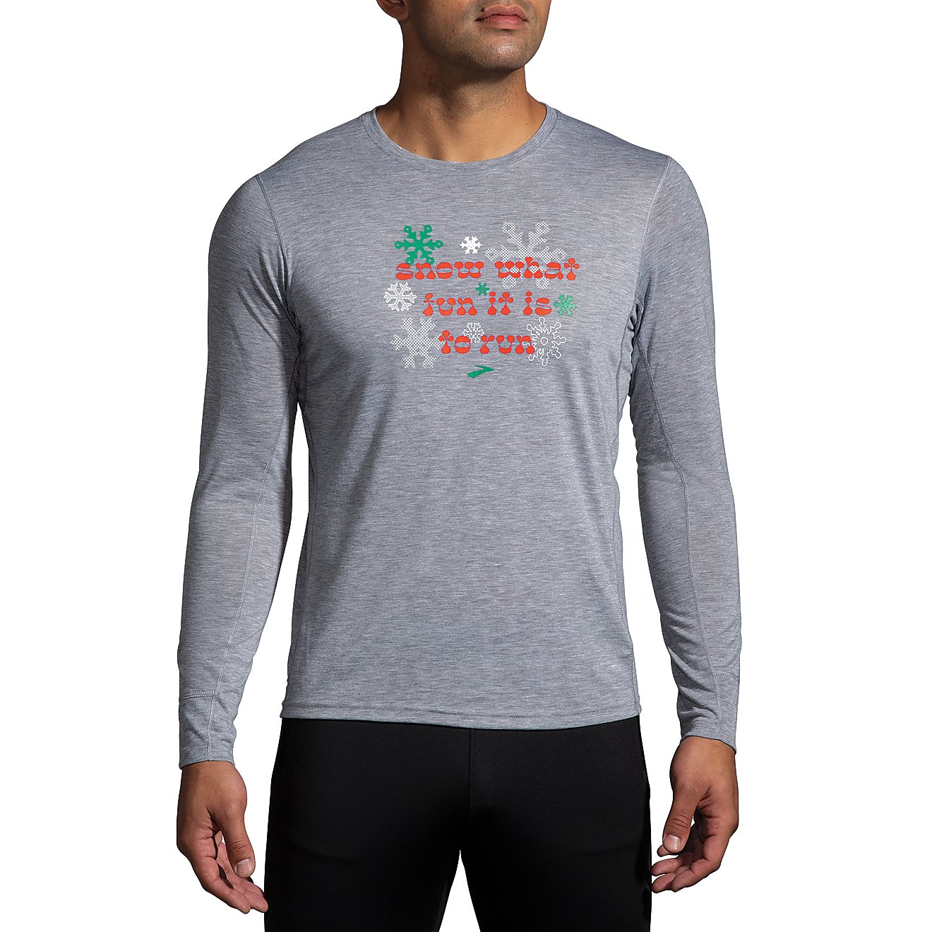Brooks Men's Distance Run Merry Graphic Long Sleeve T-shirt                                                                      - view number 1