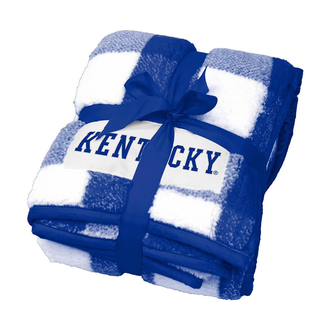 Logo Brands University of Kentucky Buffalo Check Frosty Fleece Blanket                                                           - view number 1