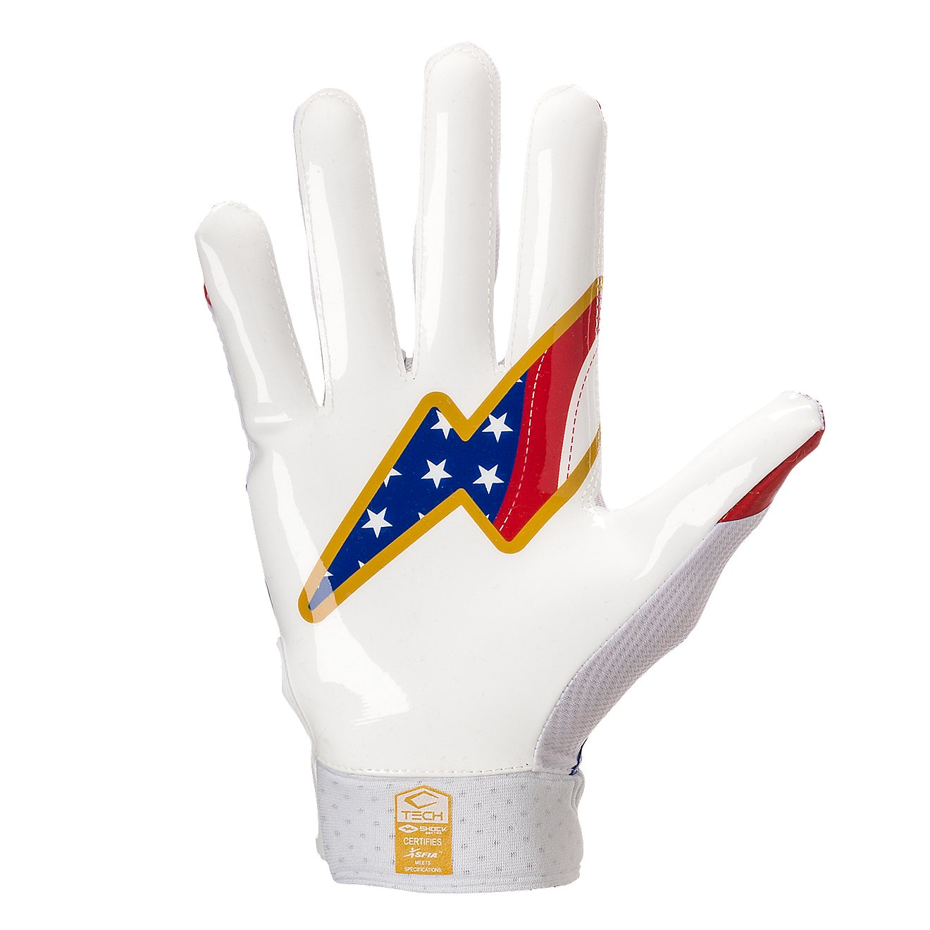 Shock Doctor Adults' Showtime Stars and Stripes Football Receiver Gloves                                                         - view number 2