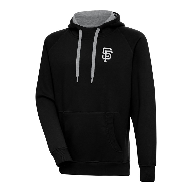 Antigua Men's Black San Francisco Giants Metallic Victory Pullover Hoodie - Black