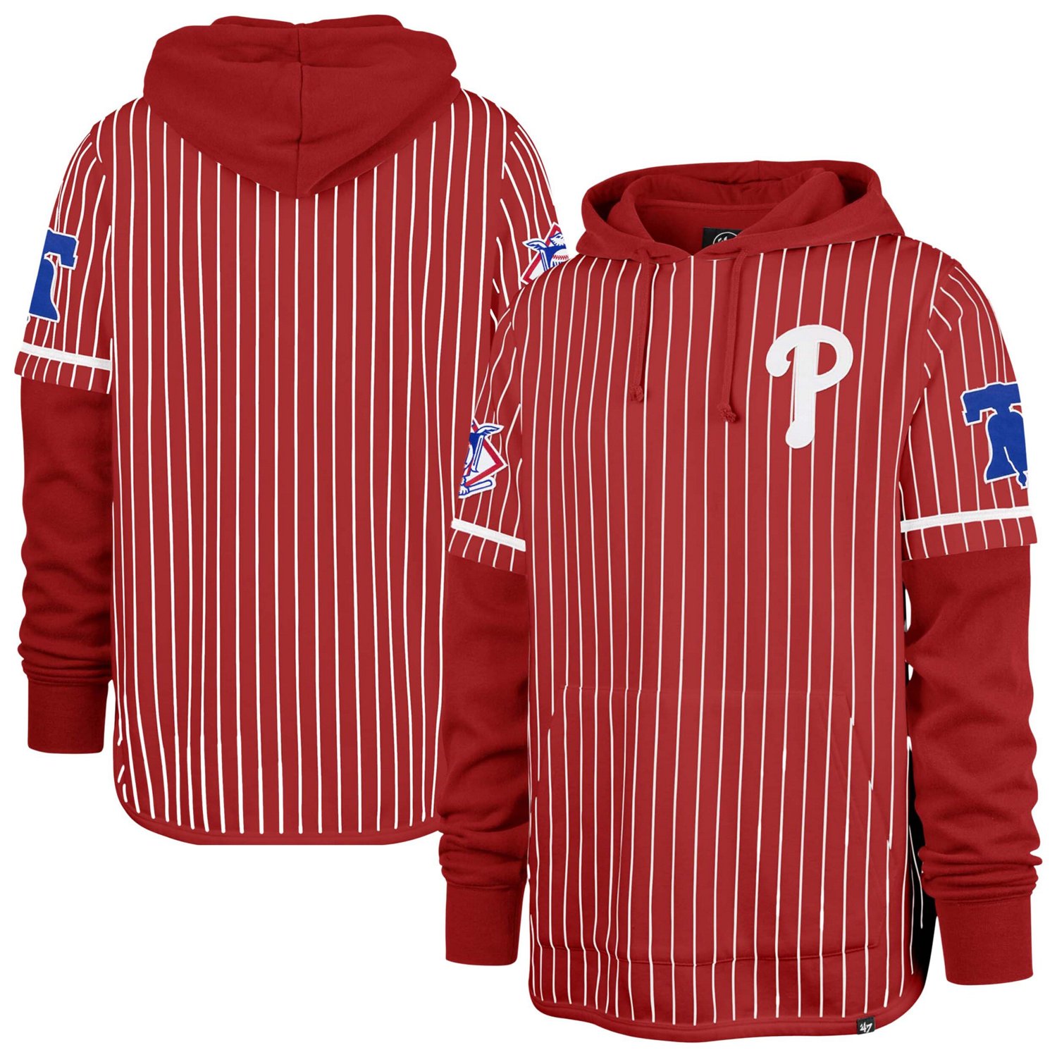 '47 Philadelphia Phillies Pinstripe Double Header Pullover Hoodie