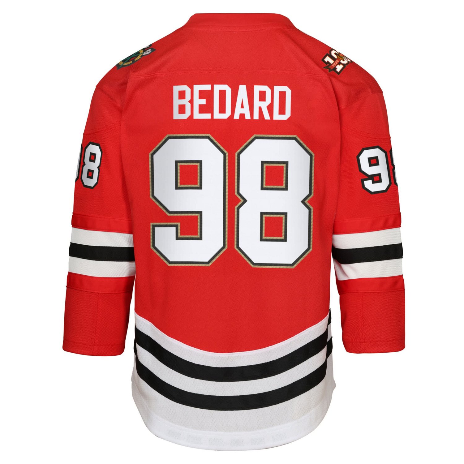 Youth Outerstuff Connor Bedard Chicago Blackhawks Anniversary Centennial Replica Player Jersey - view number 3
