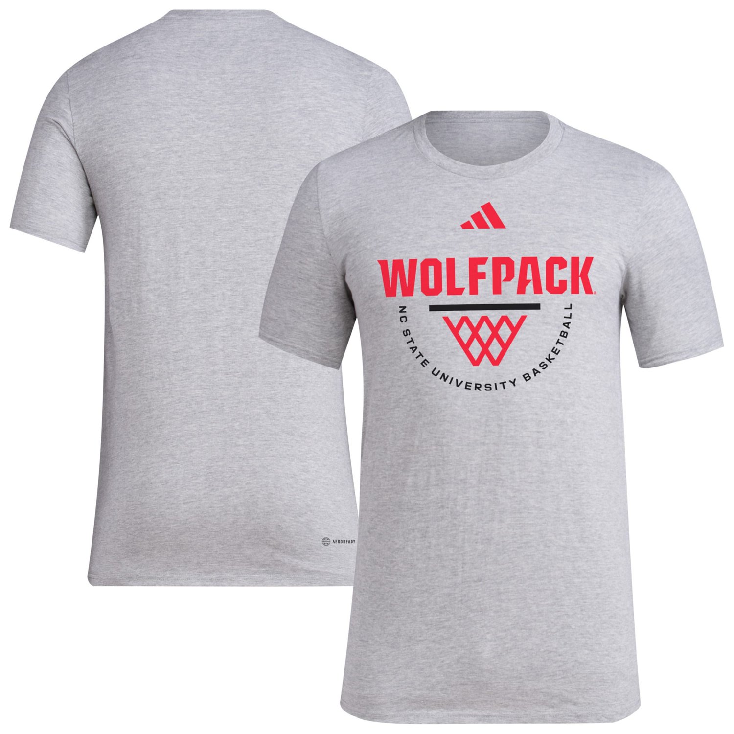 adidas NC State Wolfpack Basketball Practice Net Arch Pregame T-Shirt