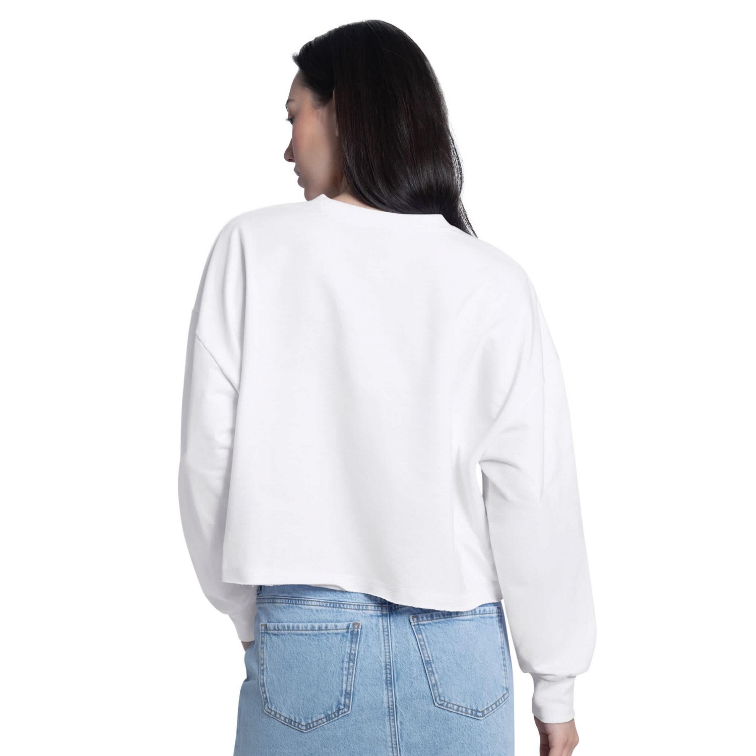 G-III 4Her by Carl Banks Atlanta Braves Bleachers Cropped Pullover Sweatshirt - view number 2