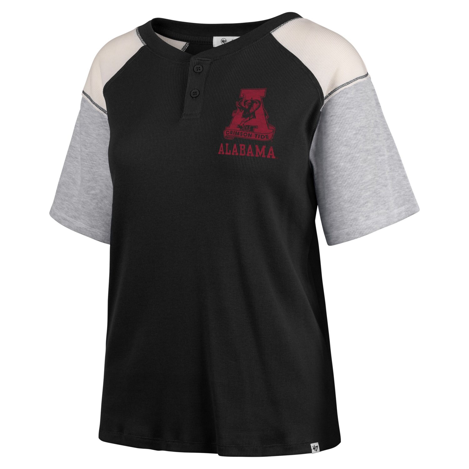 '47 Alabama Crimson Tide Underline Harvey Colorblock Raglan Henley T-Shirt - view number 2