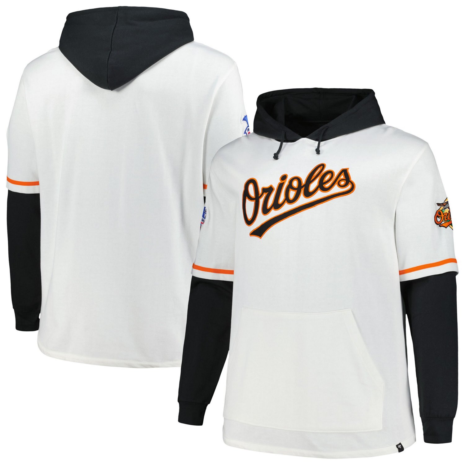 '47 Black Baltimore Orioles Big  Tall Trifecta Shortstop Pullover Hoodie
