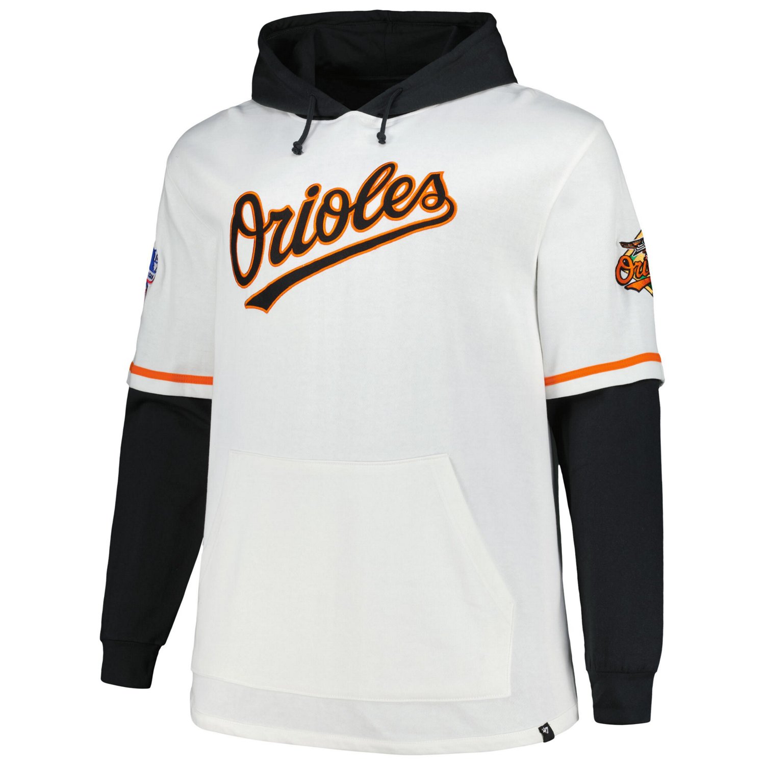 '47 Black Baltimore Orioles Big  Tall Trifecta Shortstop Pullover Hoodie - view number 2