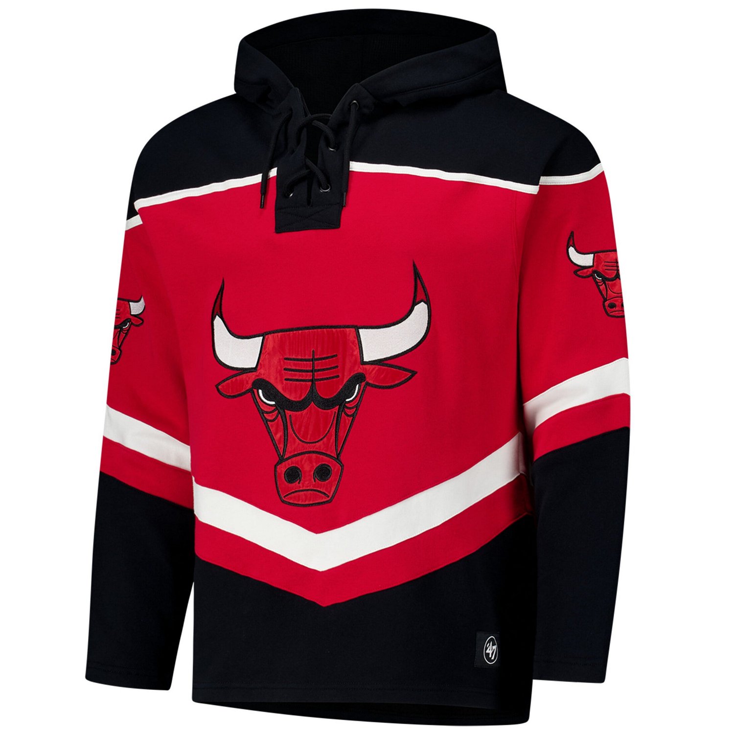 '47 Chicago Bulls Oversized Tri-Satin Layup Lacer Pullover Hoodie - view number 2