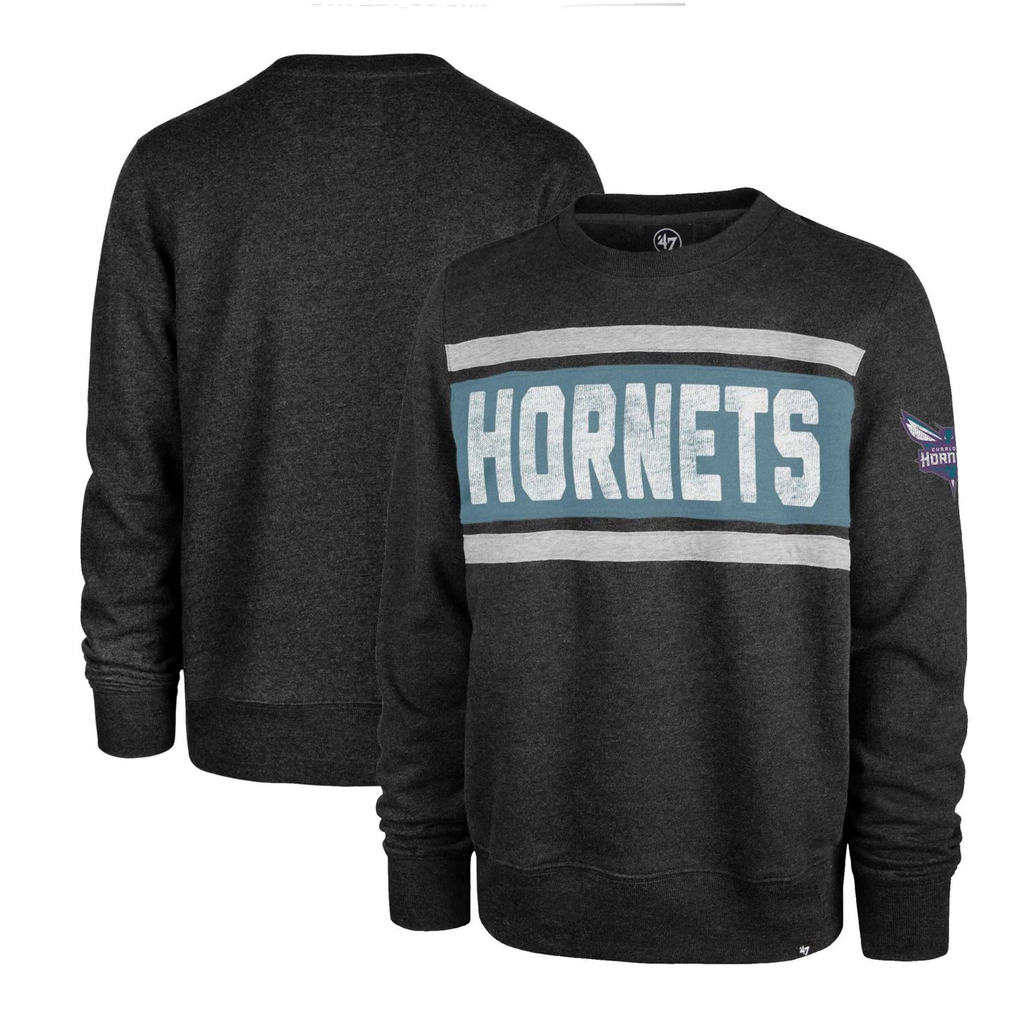 '47 Heather Charlotte Hornets Tribeca Emerson Pullover Sweatshirt