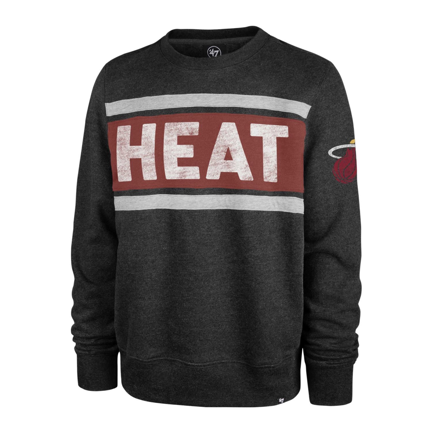 '47 Heather Miami Heat Tribeca Emerson Pullover Sweatshirt