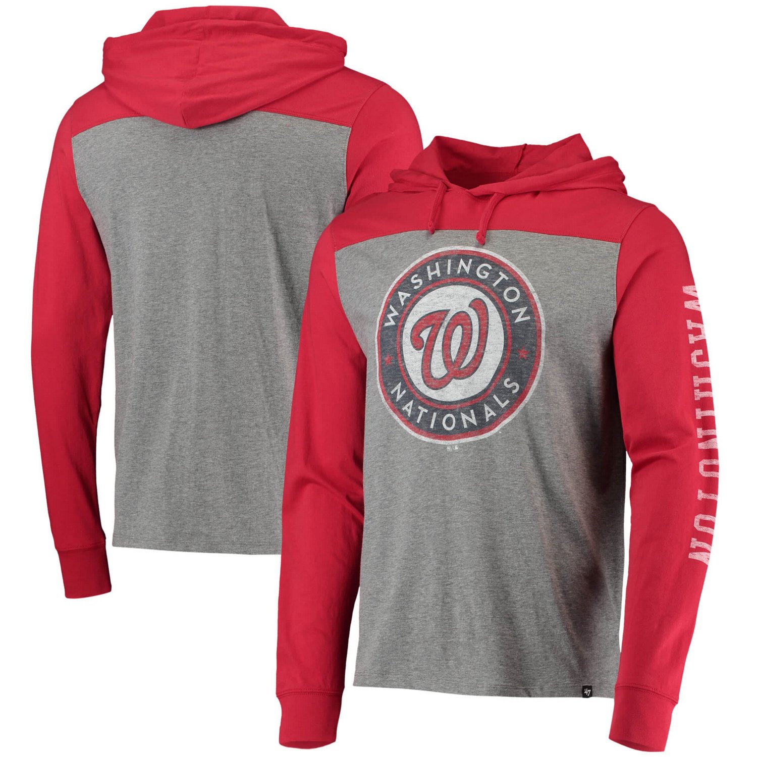 '47 Heathered Gray/ Washington Nationals Franklin Wooster Pullover Hoodie