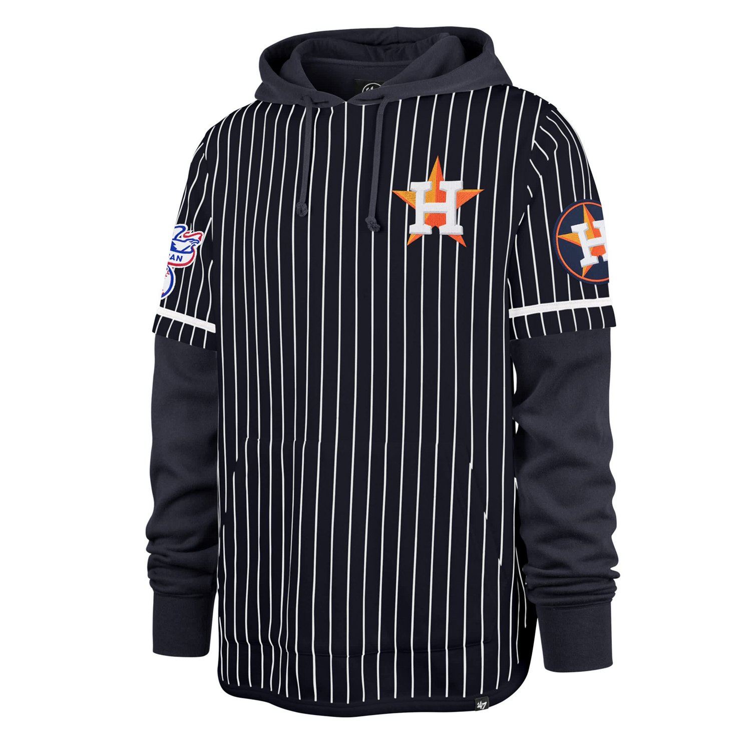 '47 Houston Astros Pinstripe Double Header Pullover Hoodie