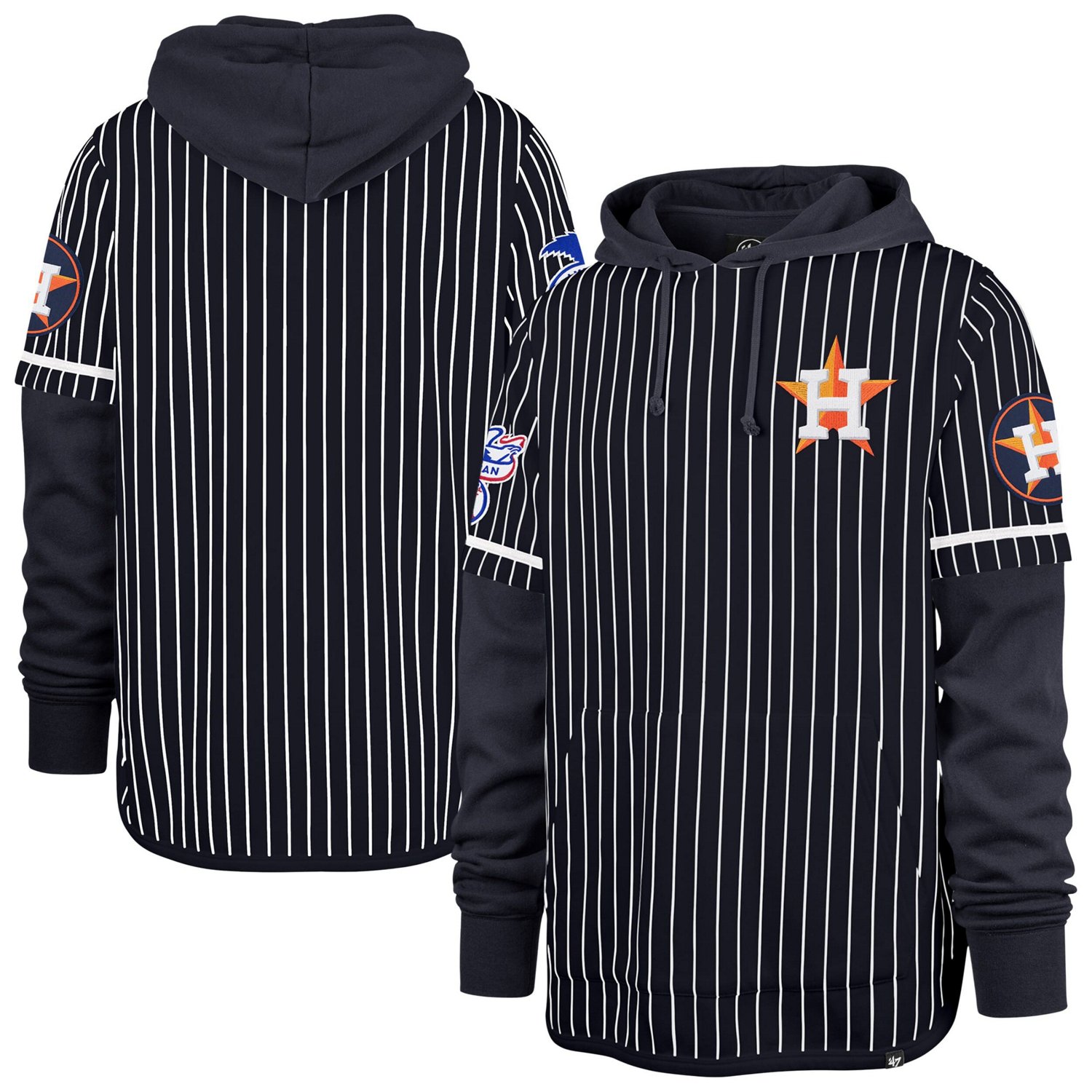 '47 Houston Astros Pinstripe Double Header Pullover Hoodie