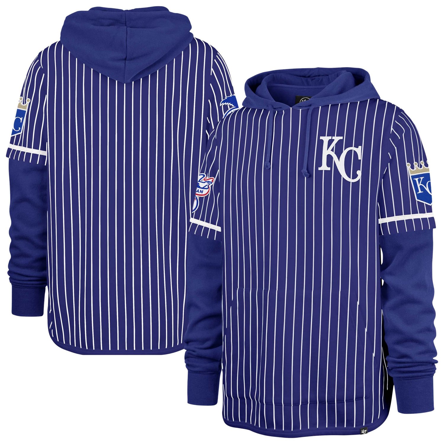 '47 Kansas City s Pinstripe Double Header Pullover Hoodie