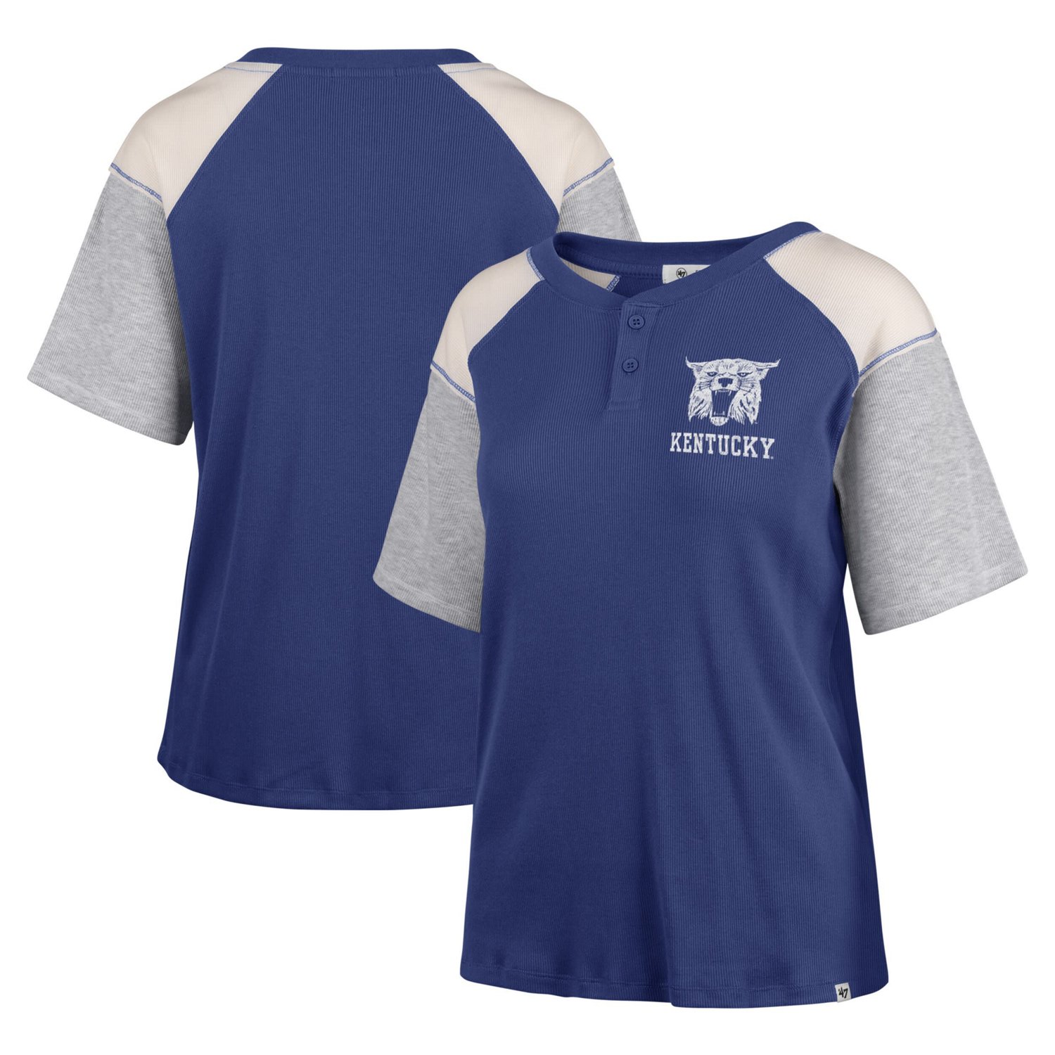 '47 Kentucky Wildcats Underline Harvey Colorblock Raglan Henley T-Shirt