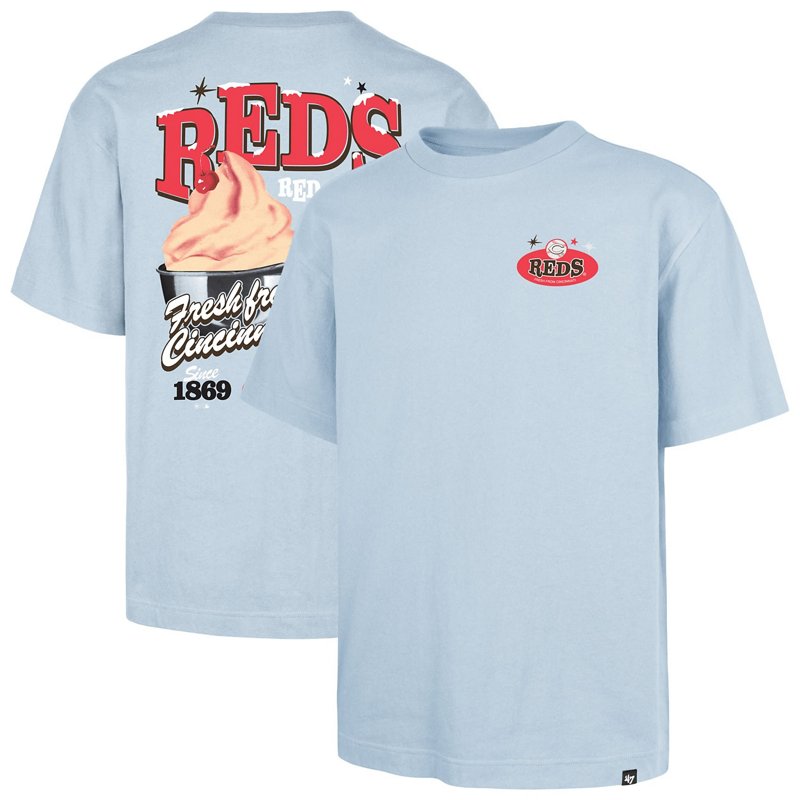 '47 Brand Men's Light Blue Cincinnati Reds Ice Cream Parlor Foundation T-Shirt - Light Blue