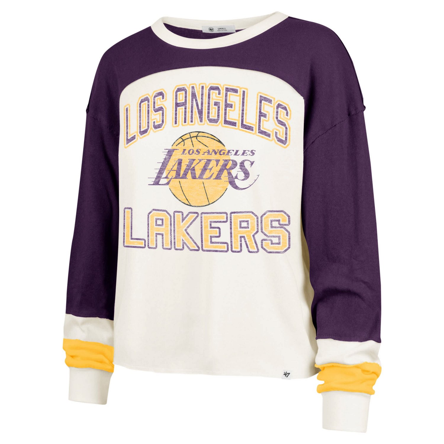 '47 Los Angeles Lakers Curve Raglan Long Sleeve T-Shirt                                                                          - view number 2