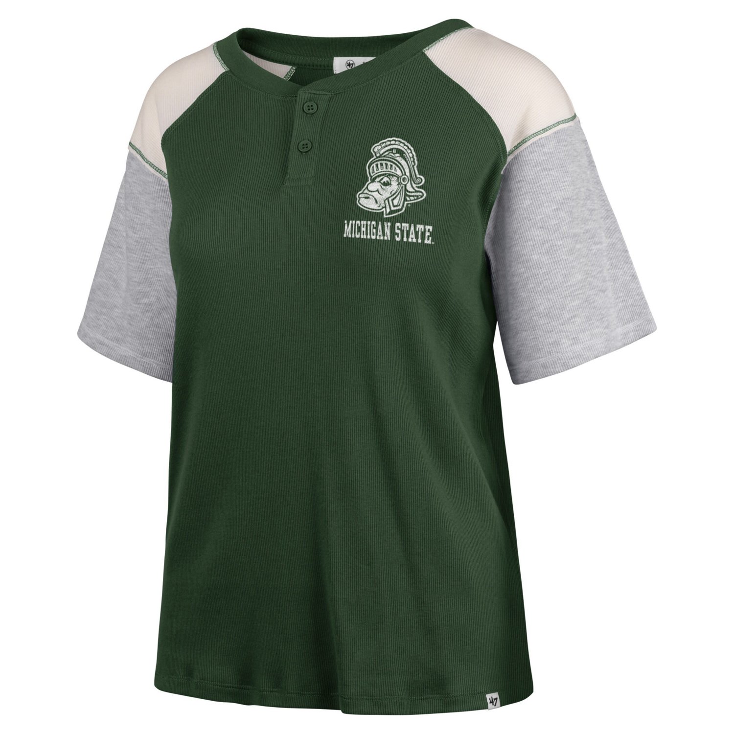 '47 Michigan State Spartans Underline Harvey Colorblock Raglan Henley T-Shirt                                                    - view number 2