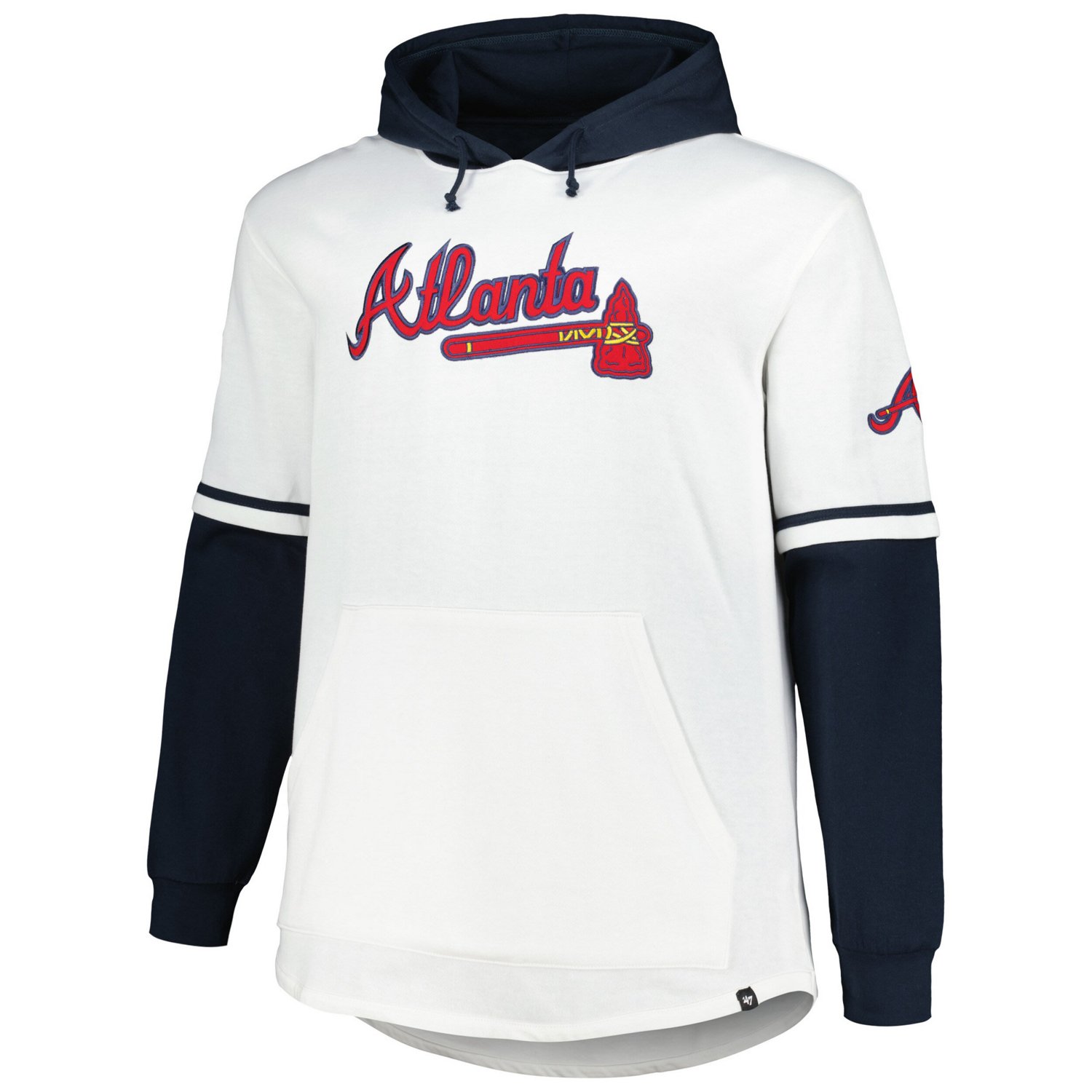 '47 Navy Atlanta Braves Big  Tall Trifecta Shortstop Pullover Hoodie - view number 2