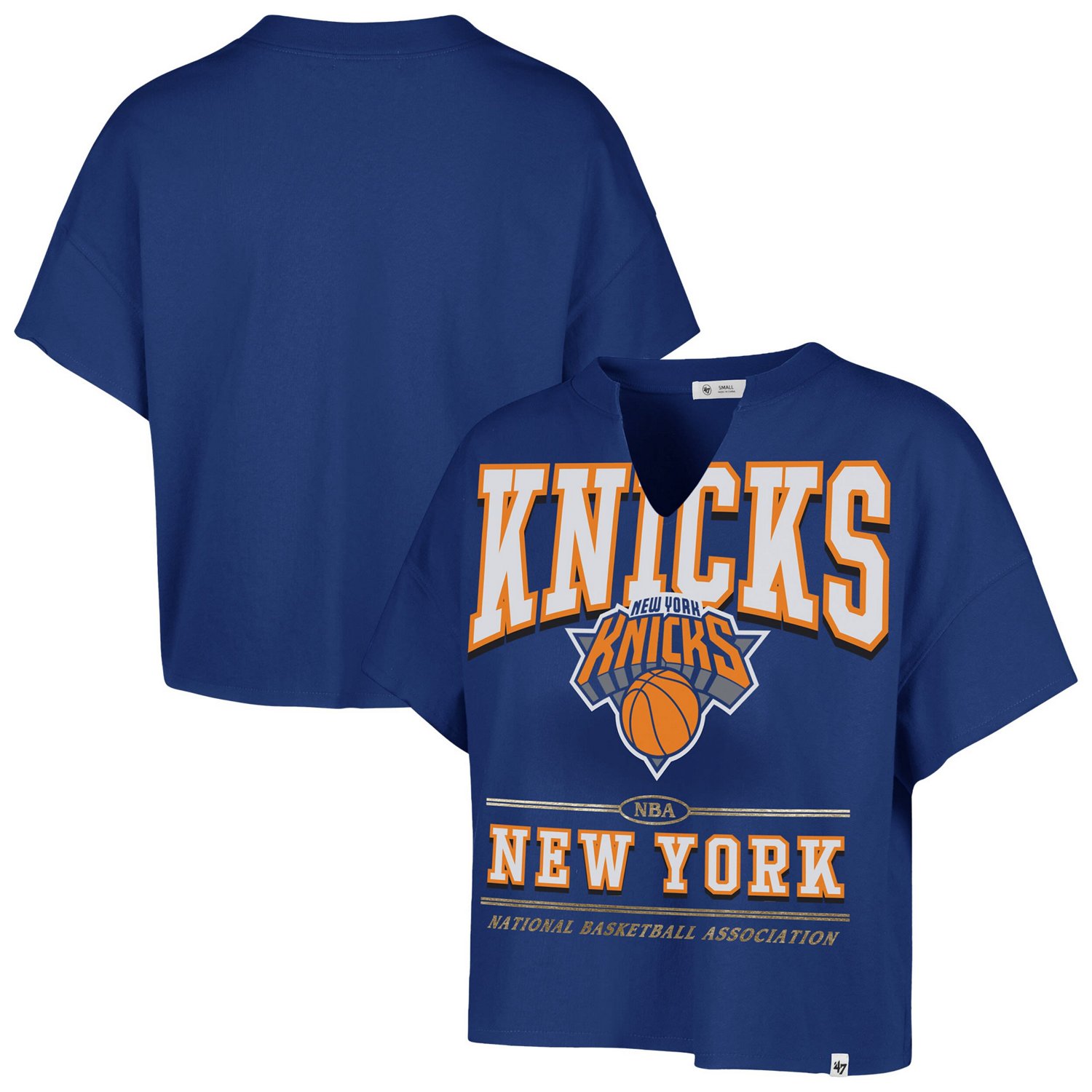 '47 New York Knicks Elation Oversized Notch Neck T-Shirt