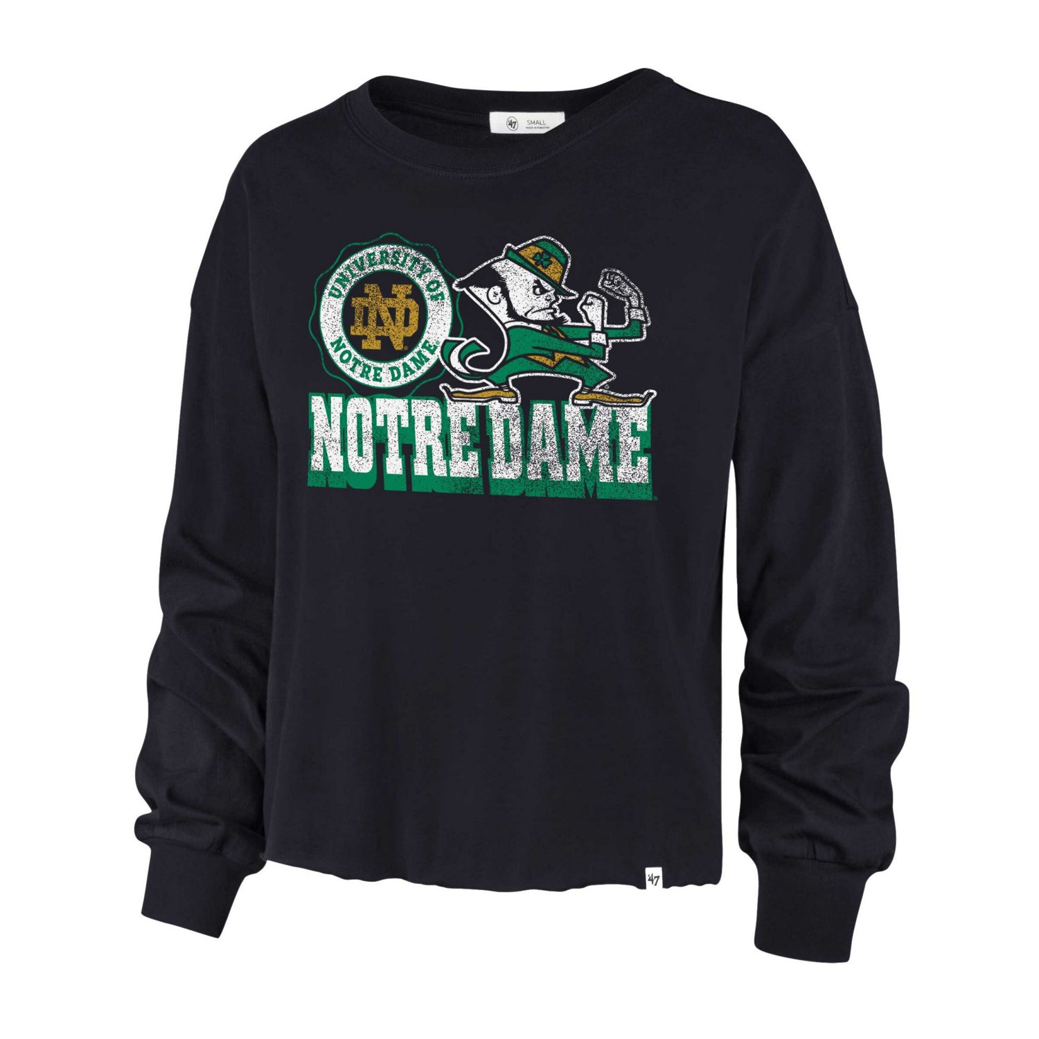 '47 Notre Dame Fighting Irish Bottom Line Parkway Long Sleeve High Waist T-Shirt