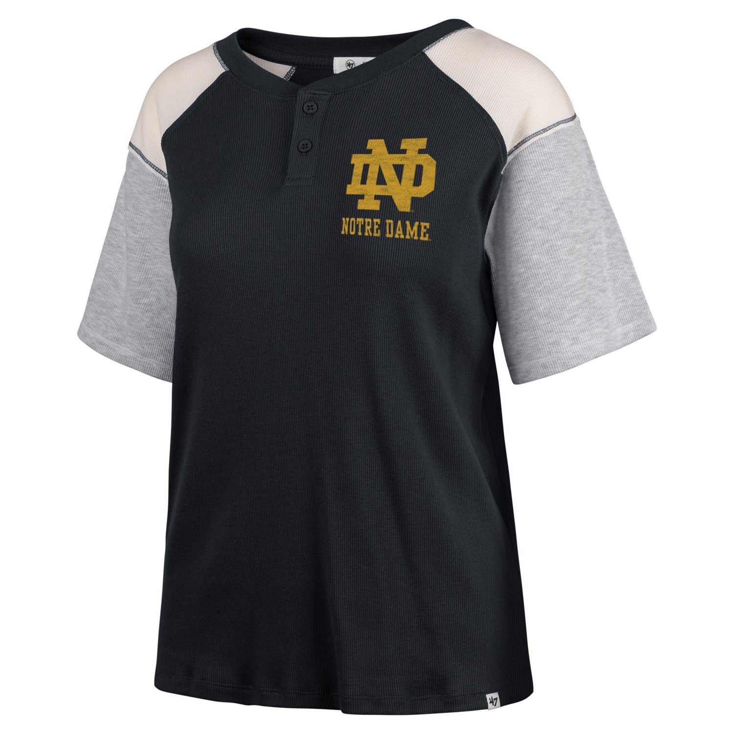 '47 Notre Dame Fighting Irish Underline Harvey Colorblock Raglan Henley T-Shirt - view number 2