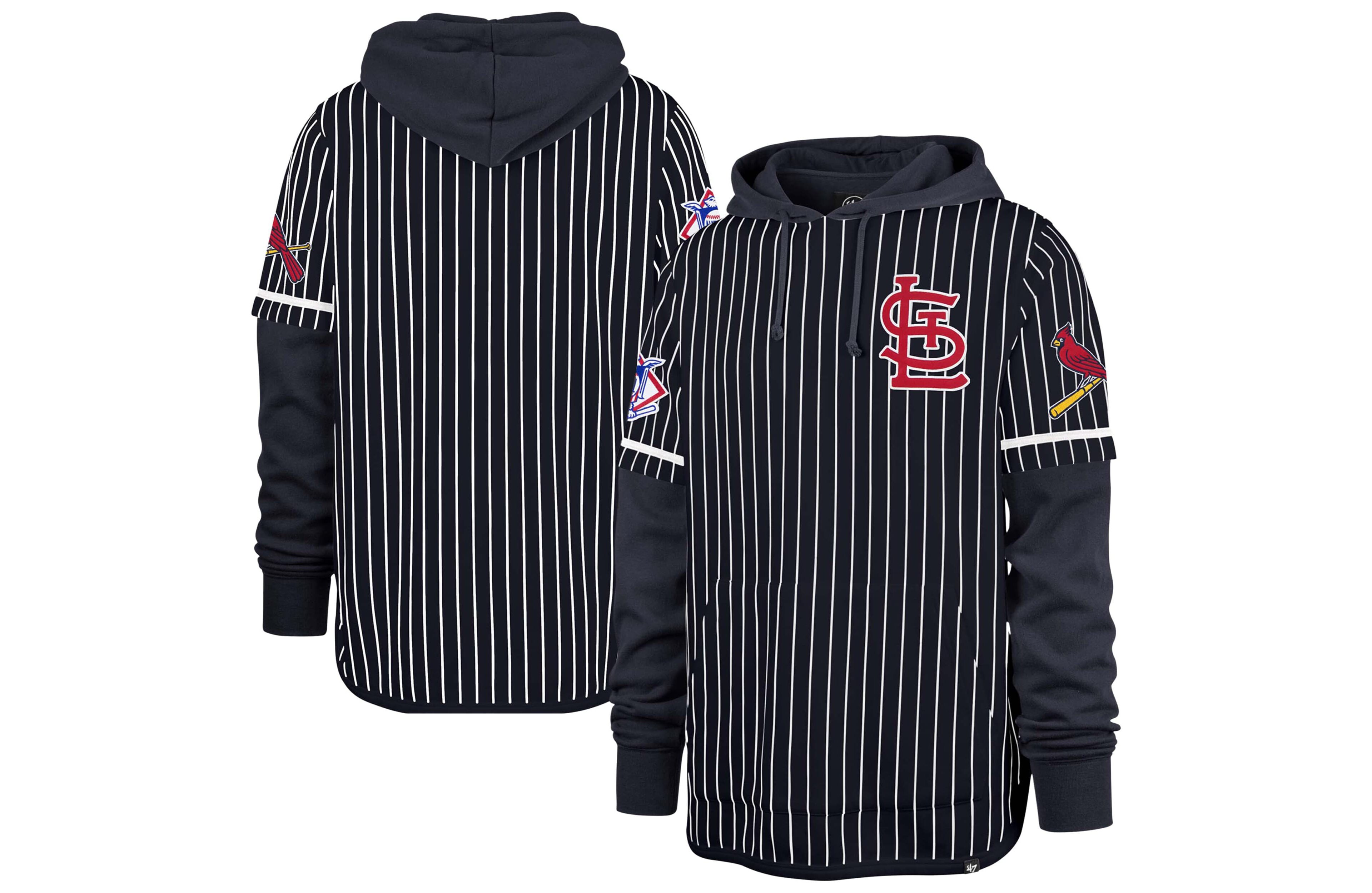 '47 St Louis Cardinals Pinstripe Double Header Pullover Hoodie