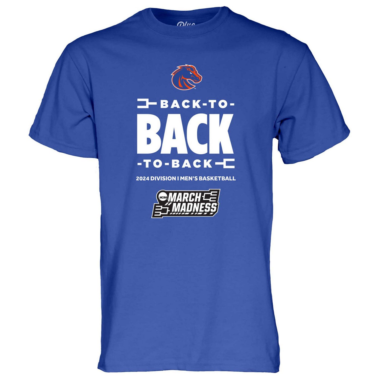 84 Boise State Broncos 2024 NCAA Basketball Tournament March Madness Three-In-A-Row T-Shirt - view number 2