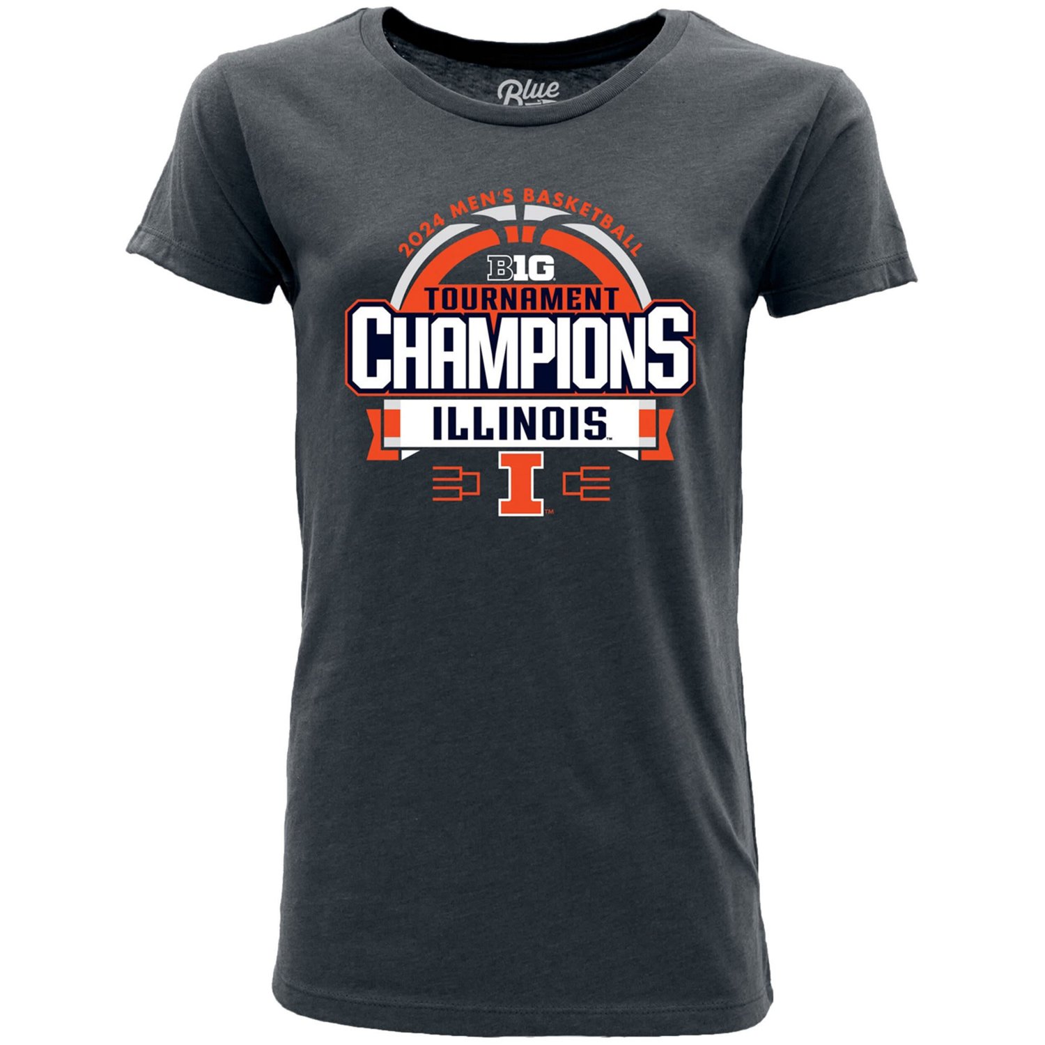 84 Illinois Fighting Illini 2024 Big 10 Men's Basketball Conference Tournament Champions Locker Room T-Shirt - view number 2